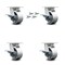 Service Caster 4 Inch Kingpinless Semi Steel Wheel Swivel Caster Set with Brake and Swivel Lock SCC-KP30S420-SSR-SLB-BSL-4 - alternate 1